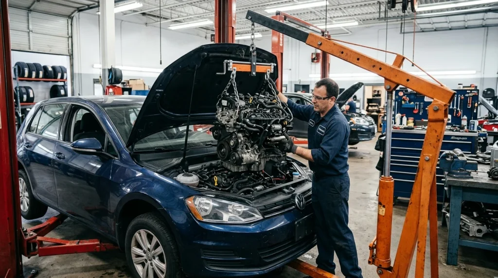 Cena za výměnu motoru Škoda VW Ford kalkulace