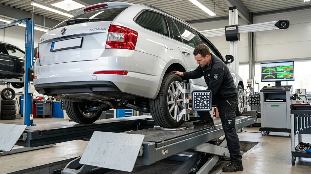 Geometrie zadní nápravy Škoda Octavia 2